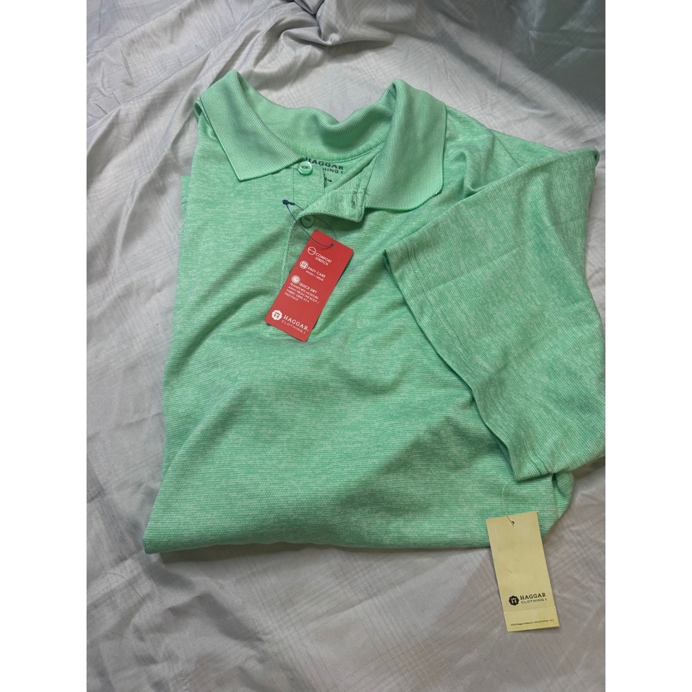 Haggar Mens Performance Stretch Polo Shirt Kelly Splash Green XXL New With Tags